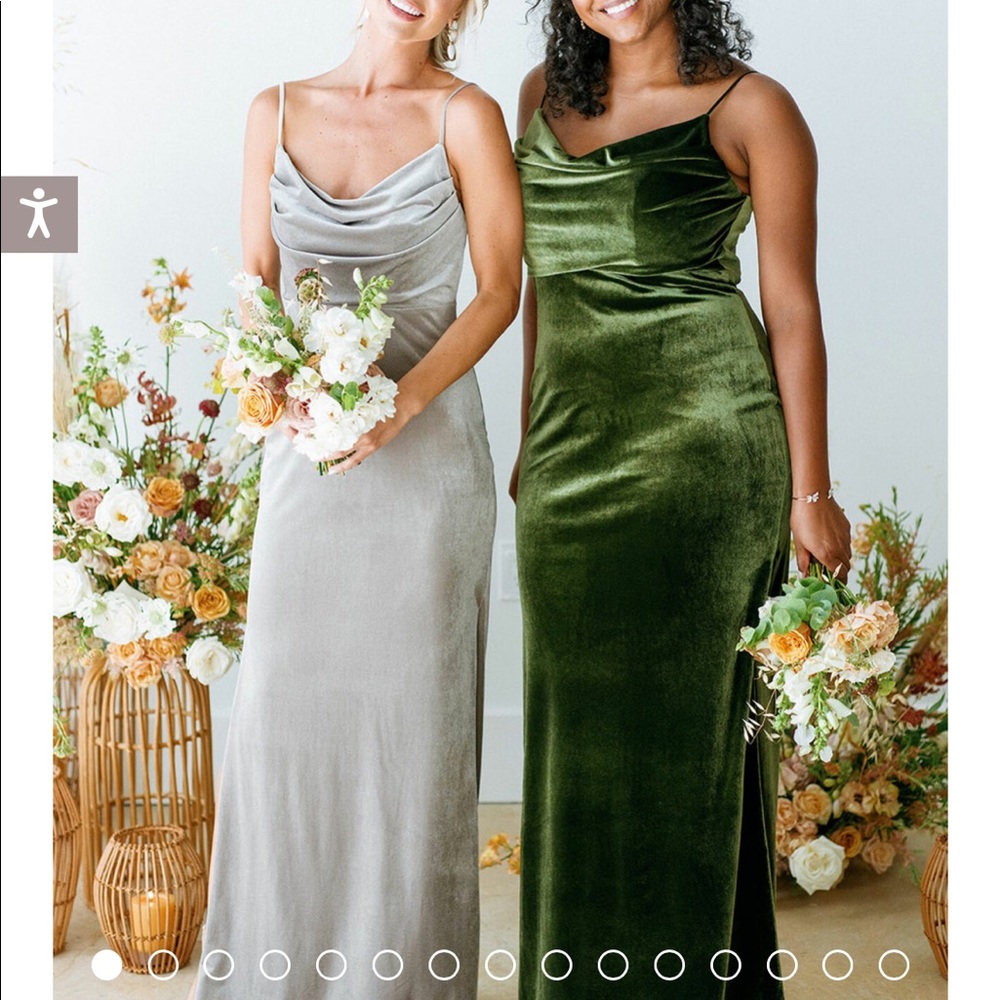 REVELRY Skye Velvet Emerald Dress